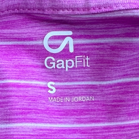 🌷GapFit Women’s Hooded Shirt - Pink w/ White Stripes - Size Small - Picture 10 of 11